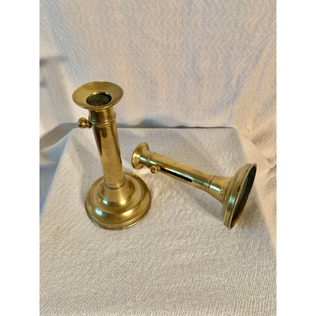 Early 20th Century French Brass Adjustable Candlesticks - a Set For Sale - Image 9 of 12
