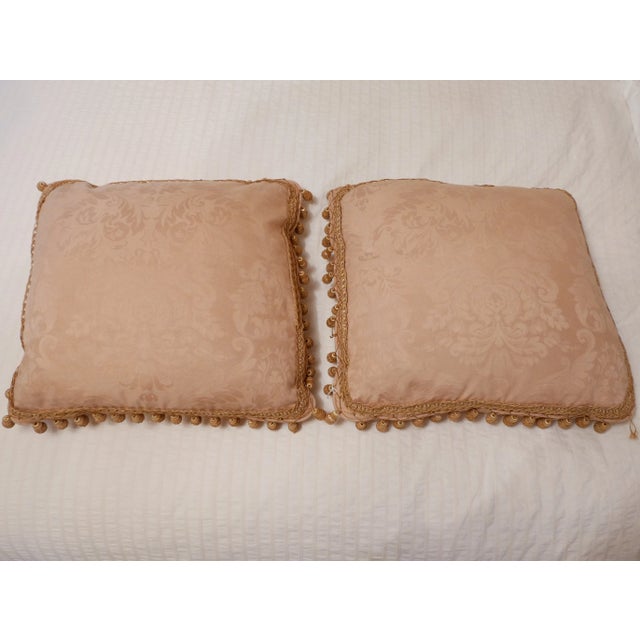 Salmon Colored Damask Pillows A Pair Chairish