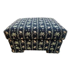 Tropical Palm Beach Style Monkey's & Palm Trees Ottoman