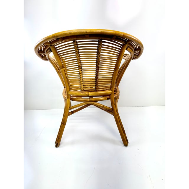 Vintage Bent Bamboo & Rattan Lounge Chair in the Style of Franco Albini For Sale - Image 12 of 13