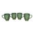 Vintage Majolica Turkey Mugs by Bordallo Pinheiro Set of Four For Sale
