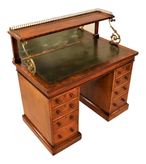 Regency George III Mahogany Kneehole Desk With Shelf