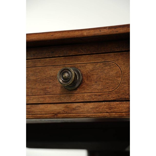 19th Century Antique English Drop-Leaf Side Table with Brass Details For Sale - Image 12 of 15