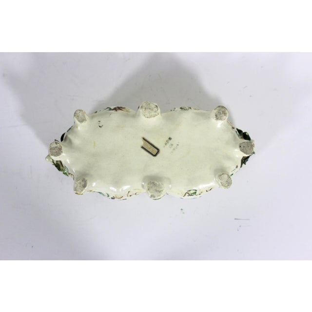1930’s Italian Renaissance Revival Nova Rose Floral Faïence Ceramic Hand Painted Jardiniere Planter, Made in Italy For Sale - Image 10 of 11