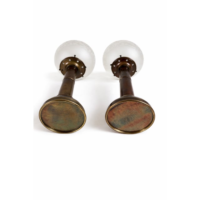 Art Deco Brass and Glass Nautical Candleholder Lamps by DHR Den Haan Rotterdam, 1920s, Set of 2 For Sale - Image 9 of 10