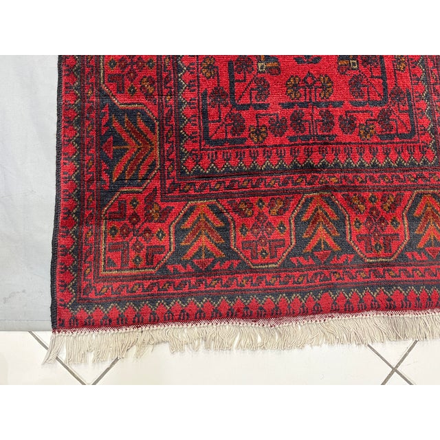 Extra-Long Red & Navy Turkmen Bukhara-Style Wool Runner, 2'8" X 19'3" For Sale - Image 13 of 16
