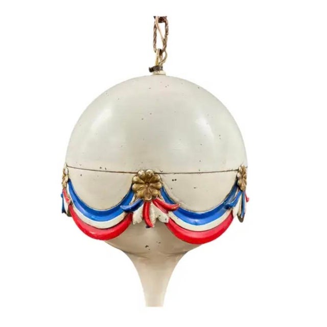 French Maison Jansen Toleware Hot Air Balloon Chandelier, Mid Century French For Sale - Image 3 of 8