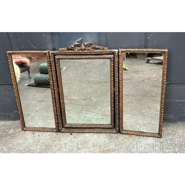 Victorian Gilt Swiveling 3Panel Vanity Mirror Chairish