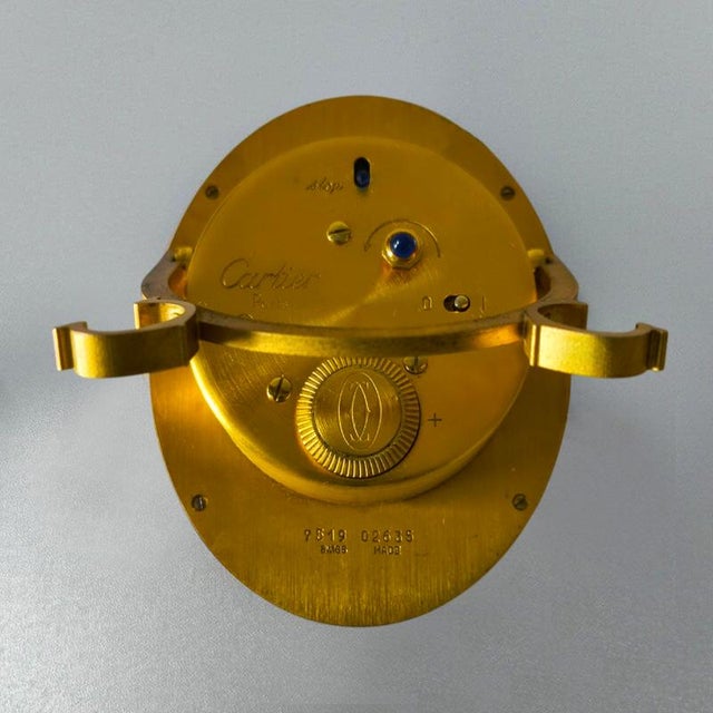 Gemstone Swiss Alarm Clock in Pendulette Lapis Lazuli by Cartier, 1980s For Sale - Image 7 of 12
