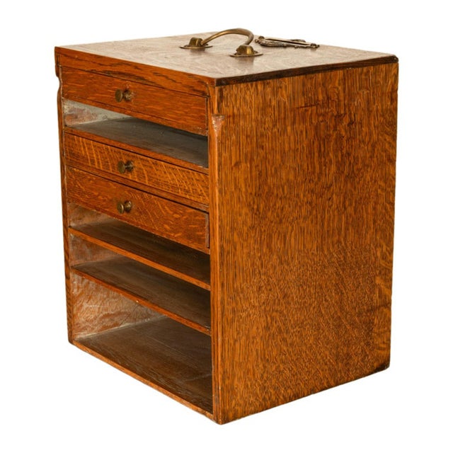 Antique American Ransom & Randolph # 65 Carved Oak Dental Cabinet Toledo Oh 1900 For Sale - Image 10 of 12