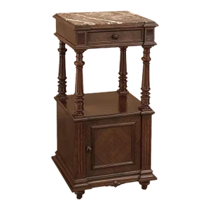 19th Century French Louis XVI Rosewood Marble Top Nightstand