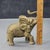 Brass 1950s Etched Solid Brass Elephant Figurine Trunk Up For Sale - Image 8 of 13