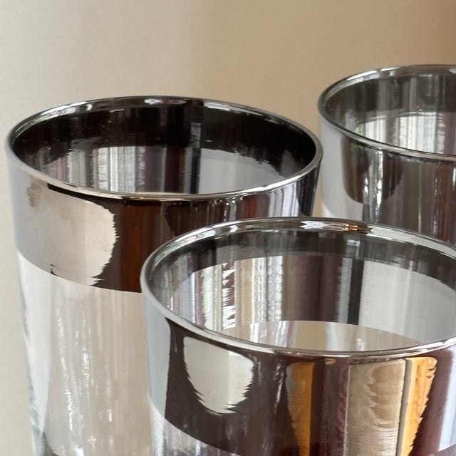 MCM Dorothy Thorpe-Style Platinum Rimmed Tumblers — Set of 6 For Sale - Image 9 of 13