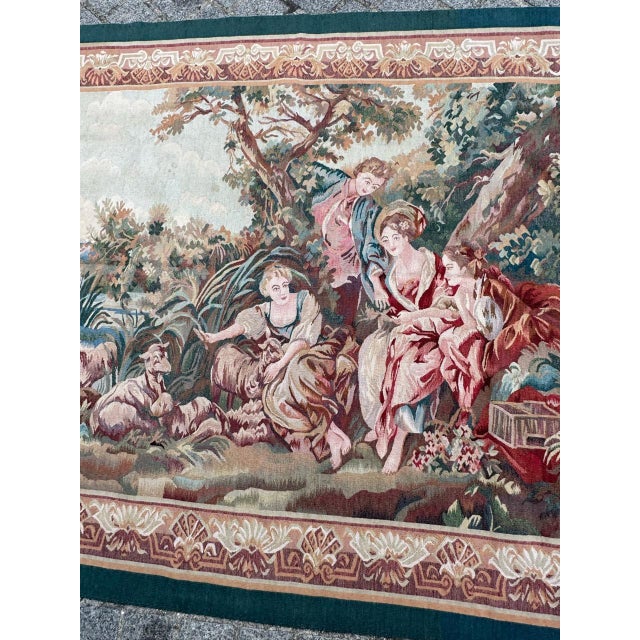 Vintage Aubusson Hand Woven Tapestry, 1990s For Sale - Image 16 of 18