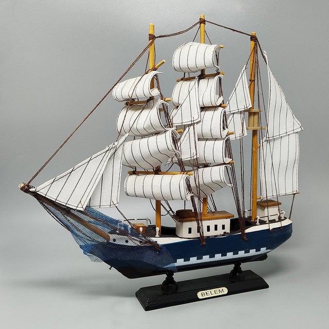 White Belem Model Ship, England, 1970s For Sale - Image 8 of 8