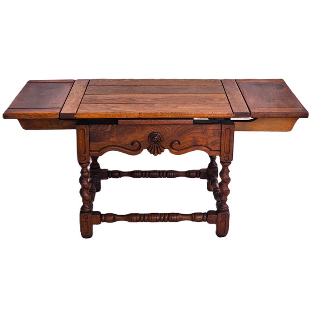 Renaissance Revival Barleytwist Draw‑Leaf Coffee Table by Cochran Chair Co. Adjustable Size For Sale - Image 12 of 18