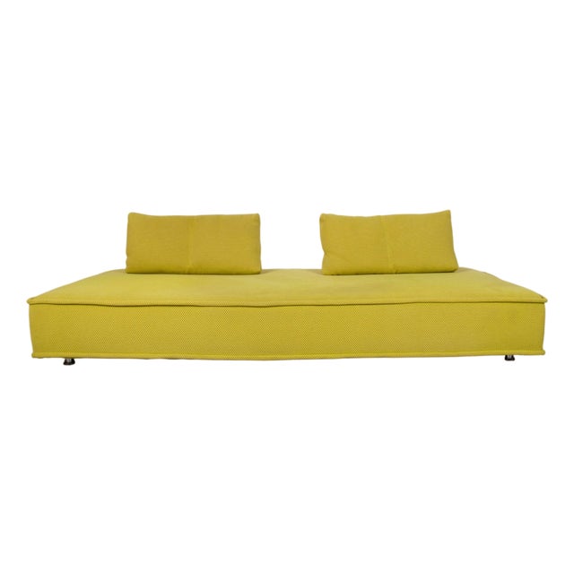 Escapade Fabric Three-Seater Yellow Green Sofa by Roche Bobois For Sale