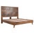 Oak queen bed frame with geometric carved headboard and beveled edges. This piece will bring warmth and style into any...