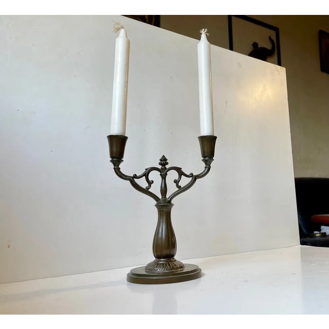 Art Deco Candelabra in Disko Metal by Just Andersen, 1930s For Sale - Image 3 of 8