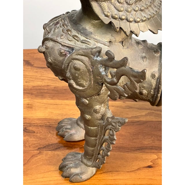 Metal Vintage 17” Cast Brass Pixiu Tibetan Lion C. 1960 For Sale - Image 7 of 9