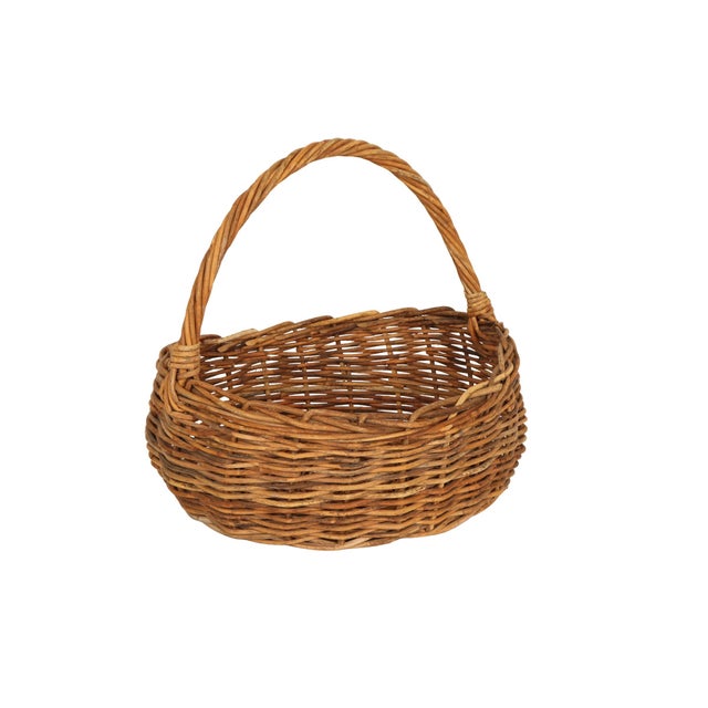 Woven Wicker Shopping Basket Chairish