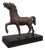 Vintage Cast Iron Horse Sculpture on Wooden Base, 1950s For Sale