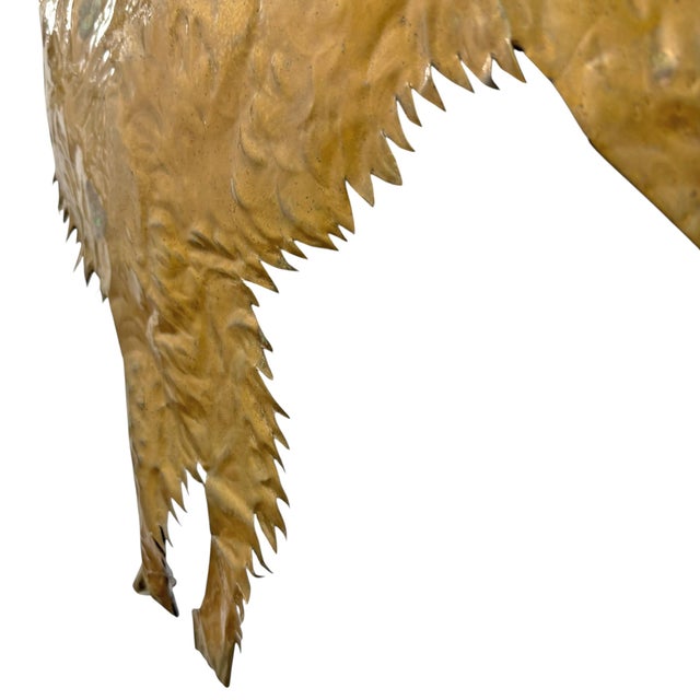 Vintage Hammered Brass English Setter Weathervane For Sale - Image 9 of 14