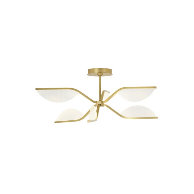 Contemporary Visual Comfort Modern Belterra 30 Flushmount and Chandelier LED Natural Brass For Sale - Image 3 of 3