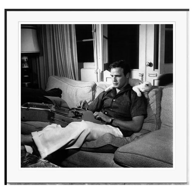 Brando at Home, 1956 / 2022, Black and White Archival Pigment Print For Sale