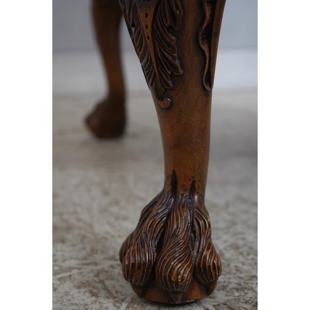 Georgian Tufted Leather Carved Arm Chair For Sale - Image 12 of 18