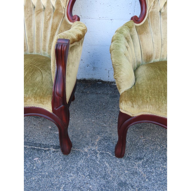 Wood Victorian Style Carved Side Chairs a Pair 6361 For Sale - Image 7 of 14