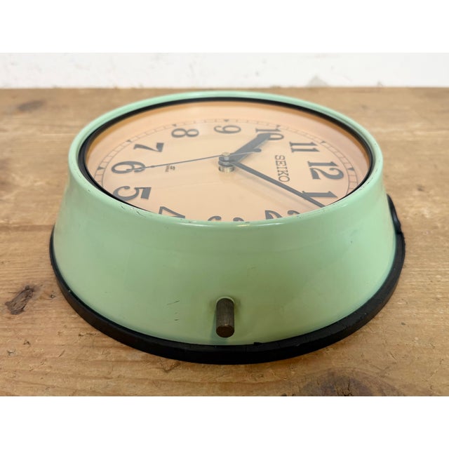 Vintage Green Ships Wall Clock from Seiko, 1970s For Sale - Image 11 of 18