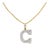 Men's 10K Yellow Gold 1 3/4 Cttw Diamond Letter C Initial Pendant Necklace For Sale