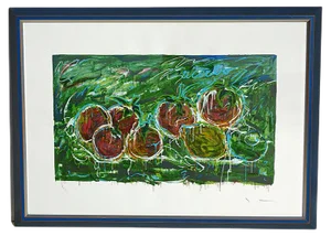 Mario Schifano, Acerbi, Materic Serigraph with Frame