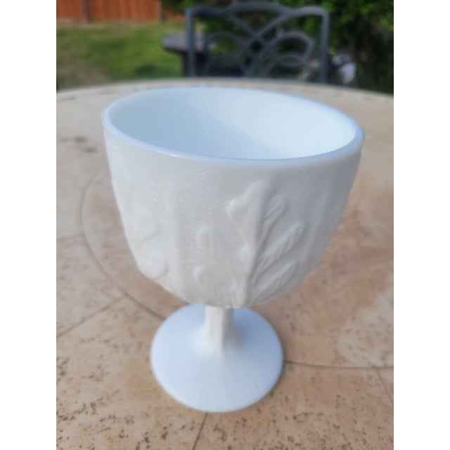 Vintage Milk Glass Goblet For Sale In Dallas - Image 6 of 8