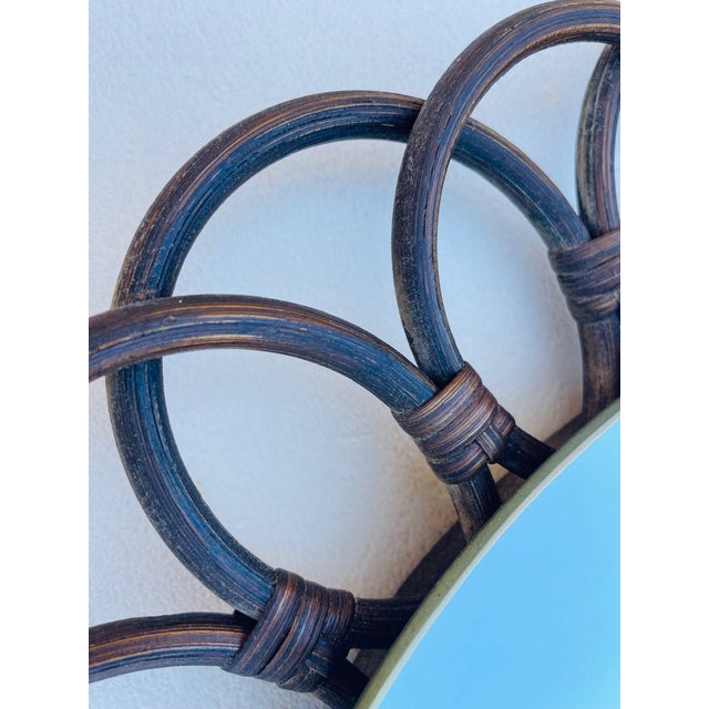 Mid-Century Oval Bamboo & Rattan Mirror, 1960s For Sale - Image 10 of 18
