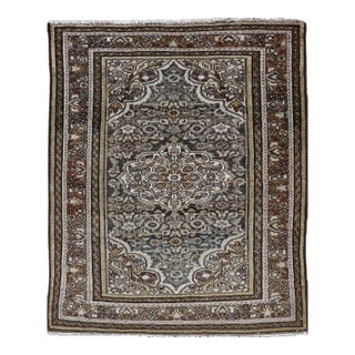 Antique Persian Malayer Rug With Intricate Botanical Design 3'6 X 4'5 For Sale