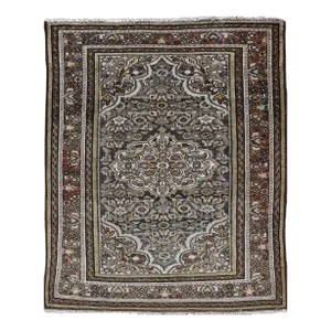 Antique Persian Malayer Rug With Intricate Botanical Design 3'6 X 4'5