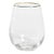 Negroni Hammered Stemless All Purpose w/ Gold Rim, Set of 4 For Sale