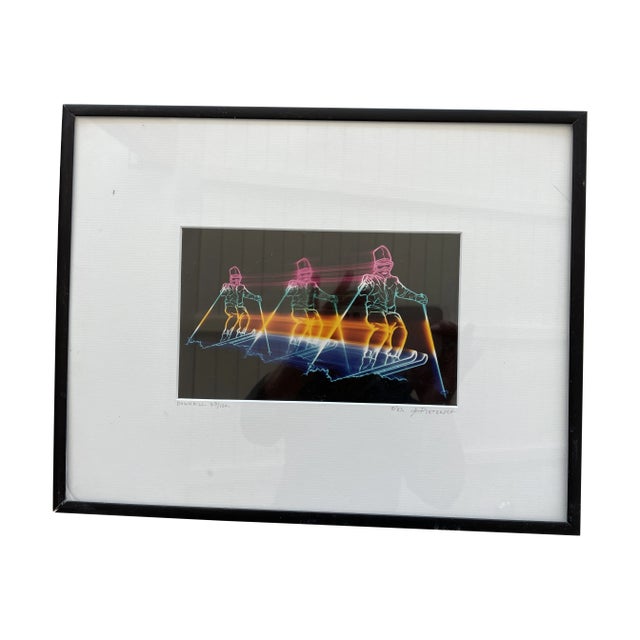 1987 "Downhill" Skiier Postmodern Neon Still Life Numbered Photograph by Alex Pietersen, Framed For Sale