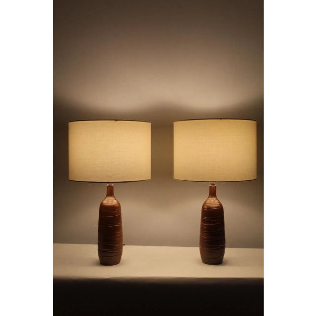 Mid-Century Modern Mid 20th Century Pair of Antonio Zen Influence Lamps For Sale - Image 3 of 11