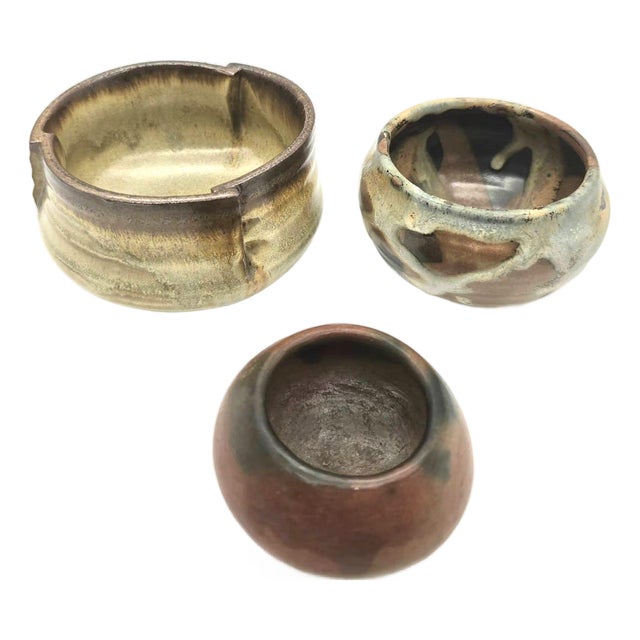 Vintage Studio Pottery Bowls, Lot of 3 For Sale