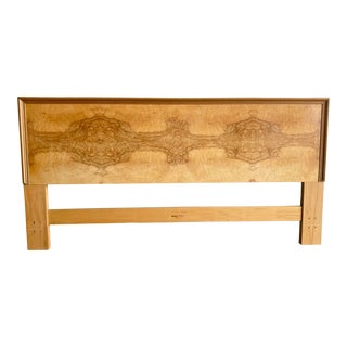 Midcentury Henredon Scene Two Burl Wood King Headboard For Sale