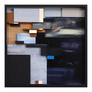 Walk at Dusk in Beverly Glen - Framed Textural Abstract Mixed Media Original Artwork by Paul Kirley