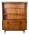 Vintage Mid-Century Modern Walnut Hutch Cabinet With Open Display Shelving For Sale