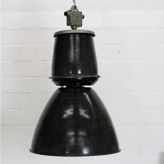 Vintage Type 24 401 Black Enameled Loft Lamp from Elektrosvit For Sale - Image 11 of 11