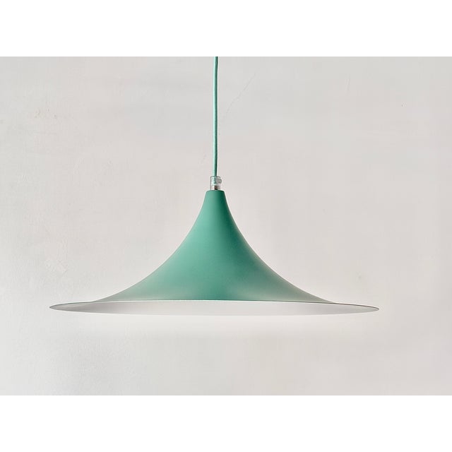 Mid-Century Modern Turquoise Semi-Pendant by Claus Bonderup & Torsten Thorup for Lyfa, Denmark, 1968 For Sale - Image 3 of 18