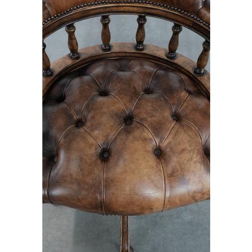 Chesterfield Chair in Cowhide For Sale - Image 6 of 15