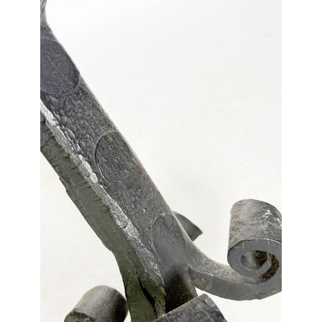 Metal Cast Iron Tripod Candleholder, France, 1960s For Sale - Image 7 of 13