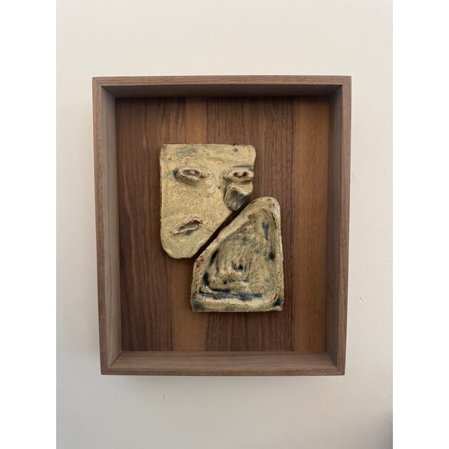 Abstract Mid 20th Century Abstract Ceramic Wall Art, Framed For Sale - Image 3 of 11